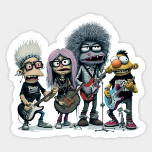 funny rock music band Sticker